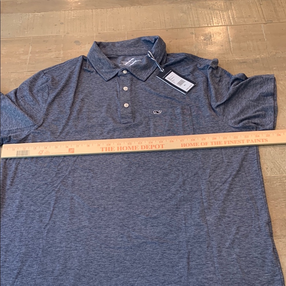 Vineyard Vines Blue Polo Shirt Mens Size Extra Large Blue Stripes - Picture 7 of 10